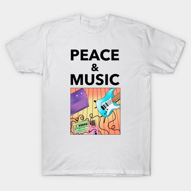 Peace And Music T-Shirt by Jitesh Kundra